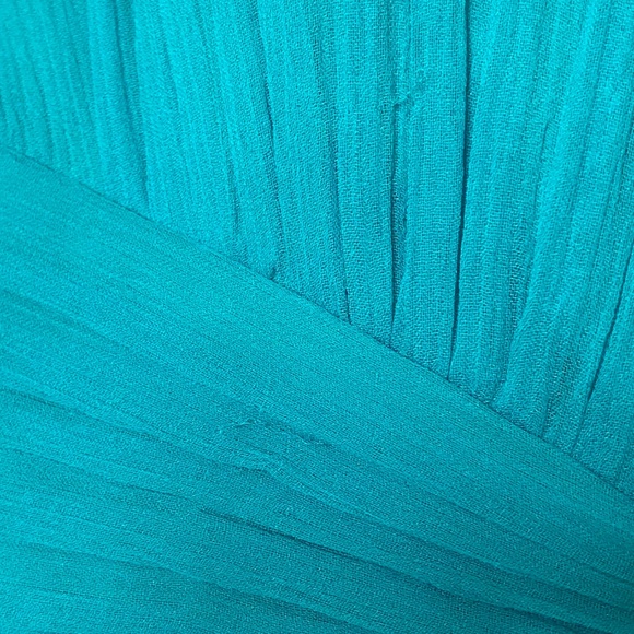 BCBGMAXAZRIA Strapless Silk Turquoise Dress Size 0 - Picture 8 of 8